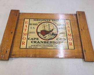 #1014 • Mayflower Brand Cape Cod Cranberries Wooden Sign
