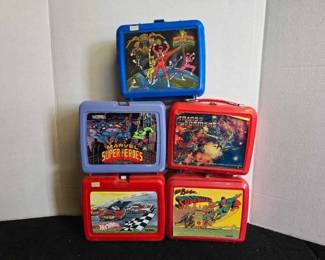#10436 • (5) Vintage Plastic Lunch Boxes
