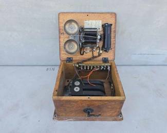 #13004 • Vintage Wooden Telephone

