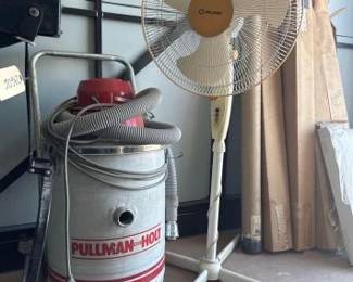 #24604 • Vintage Pullman White Holt Shop Vac & Peronist Fan
