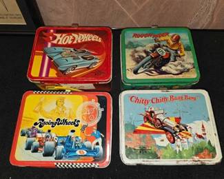 #10406 • 4 Vintage Metal Lunch Boxes

