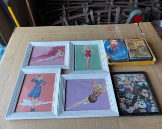 #6590 • 5 Framed Pictures and 14 DVDS
