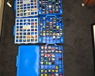 #10736 • (3) Hot Wheels Car Carry Cases with Vintage Cars
