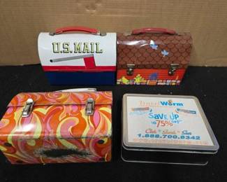 #10422 • (4) Vintage Metal Lunch Boxes
