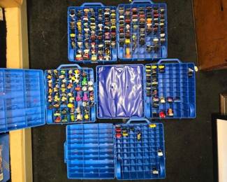 #10742 • (4) Hot Wheels Car Carry Cases with Vintage Cars
