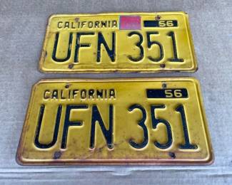 #6520 • Pair of 1956 California License Plates
