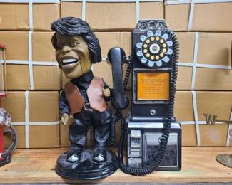 #1518 • James Brown Singing Animated Doll and Thomas Museum Series Classic Telephone
