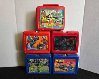 #10434 • (5) Vintage Plastic Lunch Boxes
