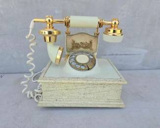 #13002 • Vintage French Victorian Antique Decorative Rotary Phone
