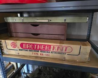 #13122 • (2) Brother Knitting Machines and Sewing Supplies

