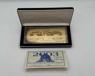 #3052 • 2003 Million Dollar .999 Pure Silver Layered in Pure 24k Gold
