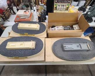 #1036 • (1) Olsonite Eagle Race Car Decanter and (3) Platforms
