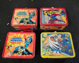 #10418 • 4 Vintage Metal Lunch Boxes
