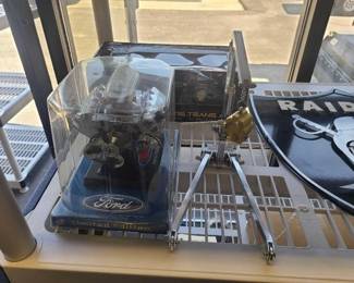 #10006 • Model Smokey and the Bandit Trans Am, Modrl Ford 427 SOHC, and Miniature Aluminum Shop Crane
