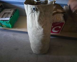 #13084 • Vintage Military Duffel Bag with Clothes
