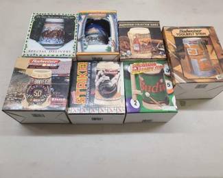 #1126 • (9) Budweiser Steins with Boxes
