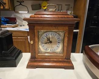#60838 • Wooden Strausbourg Manor Mantel Clock
