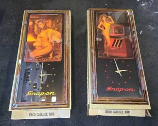 #10054 • (2) Vintage Snap-on Wall Clocks
