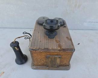 #13010 • Vintage Wooden Telephone
