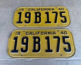 #6534 • Pair of 1940 California License Plate

