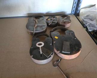 #12090 • (5) Vintage Oversized Locks with Keys
