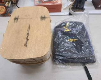 #1144 • Snap-on Picnic Basket with Snack Plates and Snap-on Racing Backpack
