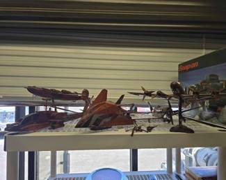 #10000 • (5) Wooden Model Airplanes and (1) Helicopter
