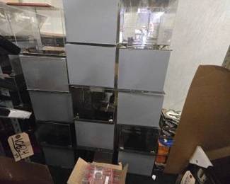 #10698 • (17) Assorted Display Cases and (42) Ball Qube Baseball Displays
