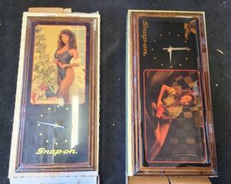 #10058 • (2) Vintage Snap-on Wall Clocks
