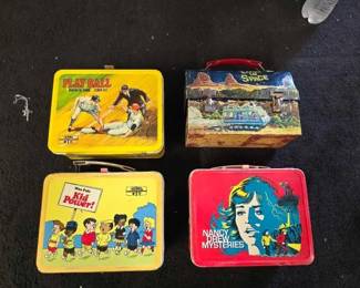#10414 • 4 Vintage Metal Lunch Boxes
