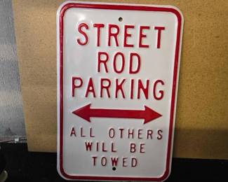 #10100 • Street Rod Parking Porcelain Sign

