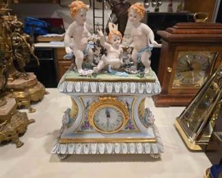 #60834 • Dresden Porcelain Mantel Clock
