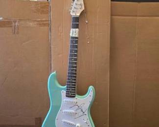 #10504 • Michael Jackson Autographed Fender Squier Electric Guitar
