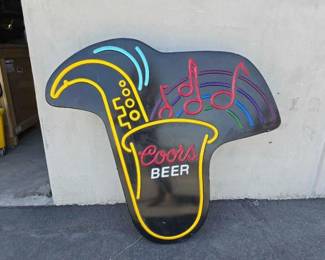 #12224 • Vintage Coors Beer Saxophone Neon Sign

