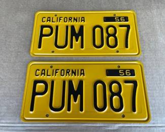 #6516 • Pair of 1956 California License Plates
