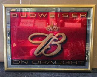 #10638 • Budweiser On Draught Mirror Art / Sign
