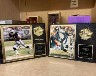 #50220 • John Elway and Tim Brown Autographed Memorabilia
