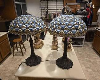 #60824 • (2) Glass Shade Lamp
