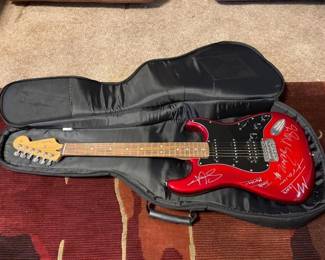 #60872 • Autographed Fender Stratocaster Electric Guitar with Case
