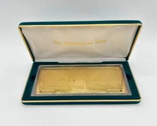 #3062 • 2000 One Billion Dollar .999 Pure Silver Layered in Pure 24k Gold, 4ozt
