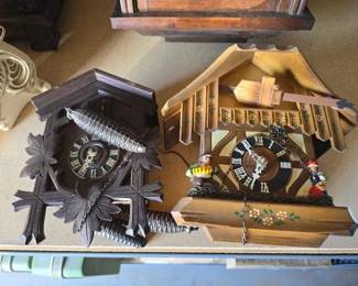 #13052 • (2) Wooden Coo Coo Clocks
