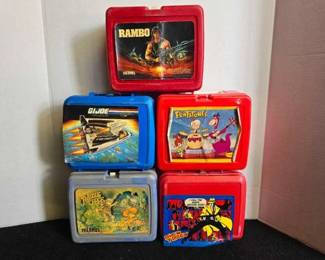 #10432 • (5) Vintage Plastic Lunch Boxes
