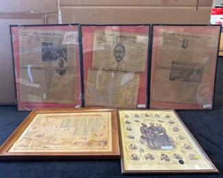 #10362 • 5 Historic Titanic Newspaper Art & More
