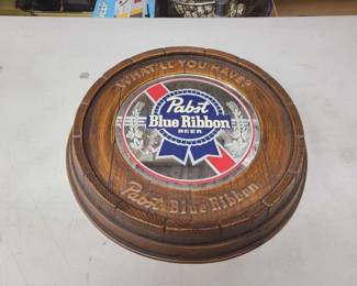 #1564 • Vintage Pabst Blue Ribbon Beer Barrel Keg Mirror
