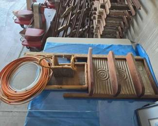 #6006 • Copper Line Rubber Line 2 Yard Sticks Washboard shelf and Bird Feeder
