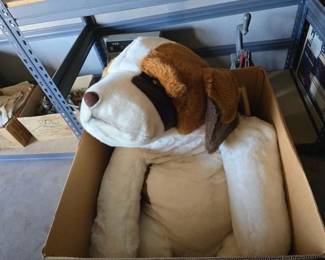 #13086 • Giant Stuffed St. Bernard with Stool

