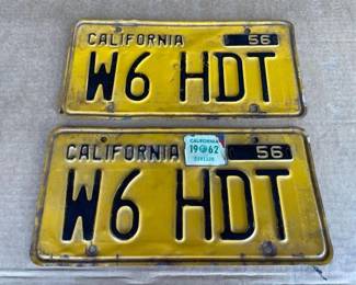 #6522 • Pair of 1956 California License Plates
