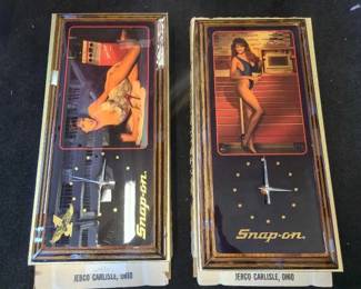#10056 • (2) Vintage Snap-on Wall Clocks
