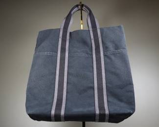 Hermes Tote Bag Fourre Tout Black Grey Woman Authentic Purse Bag Handbag

