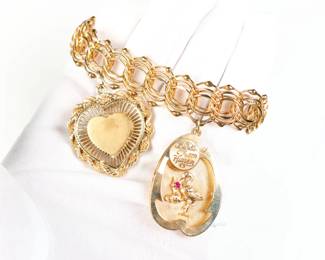 14k Yellow Gold Charm Bracelet Link Chain 45 Grams
